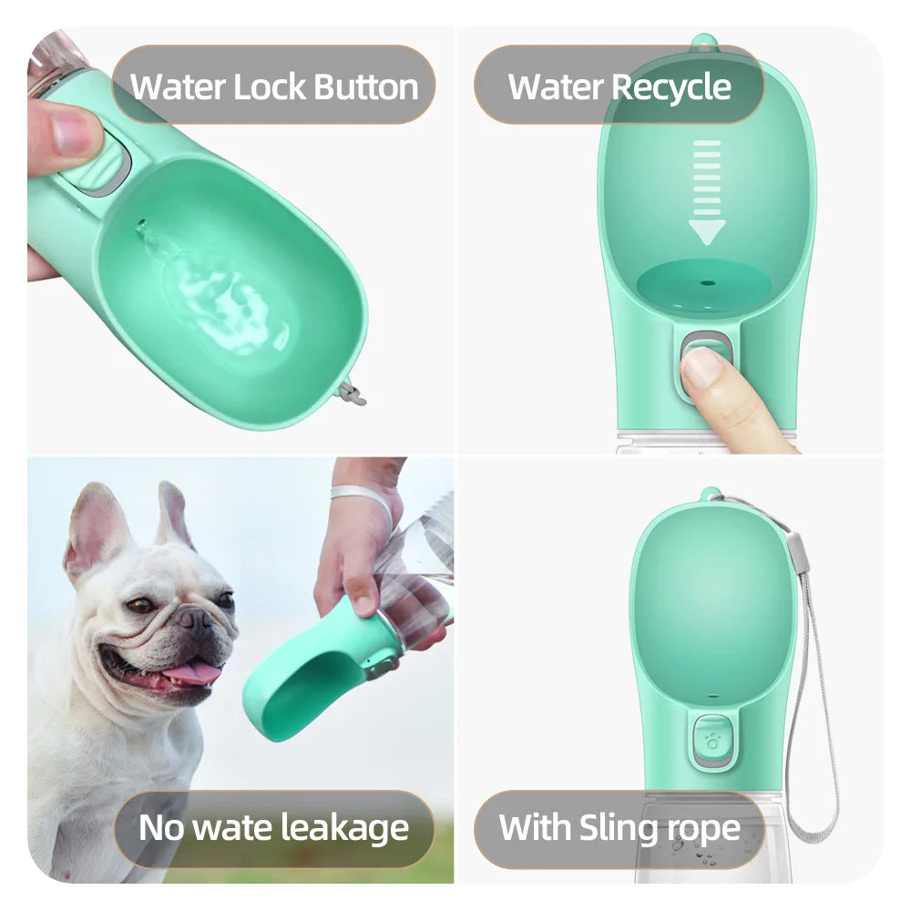 Dog water bottle size comparison 300ml 350ml 550ml - for small dogs short walks to big dogs and long hikes