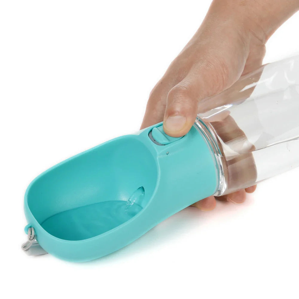 One-handed dog water bottle for walks hikes and road trips - leak-proof and BPA-free